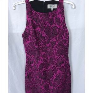 Badgley Mischka Pink Floral Sheath Dress